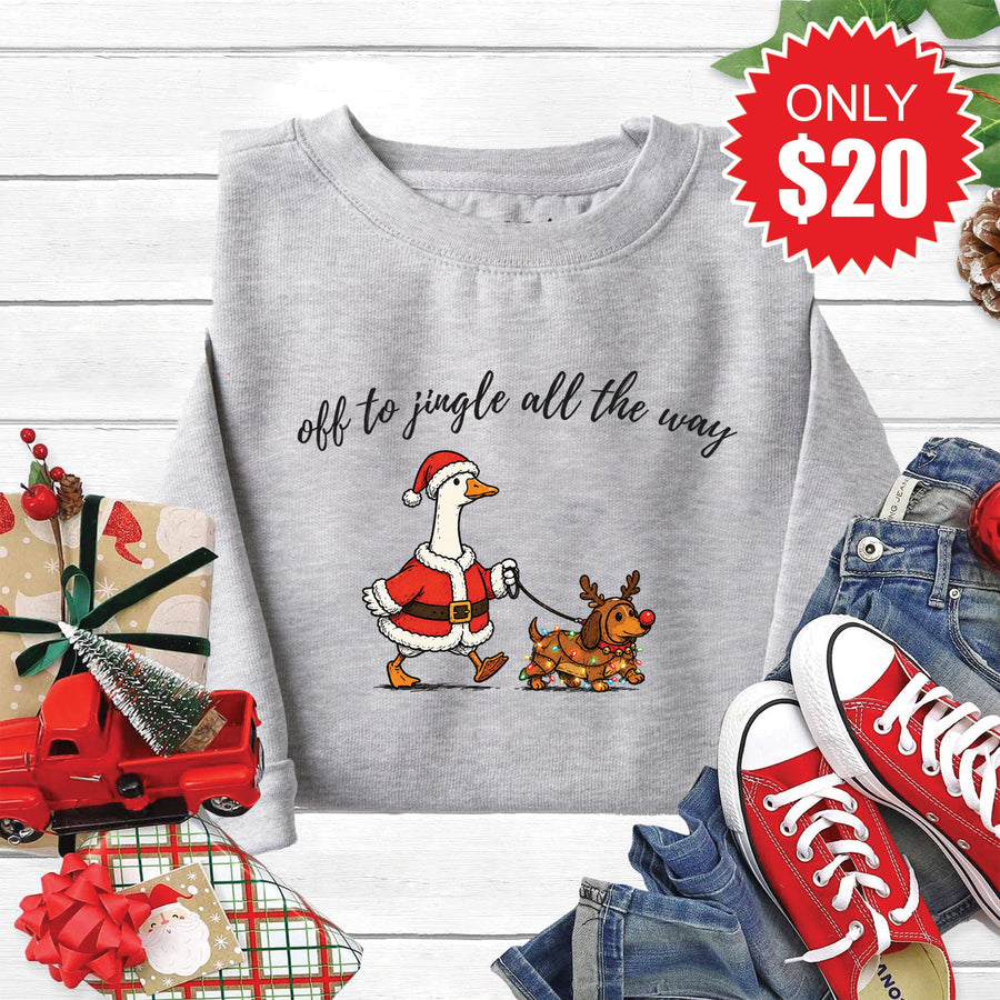 Jingle All The Way Sweatshirt - Heather Grey - 20 product image 1