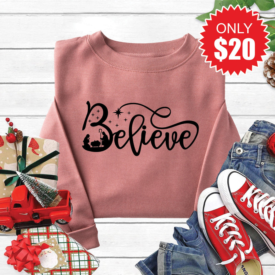 Believe Sweatshirt - Heather Mauve - 20 product image 1
