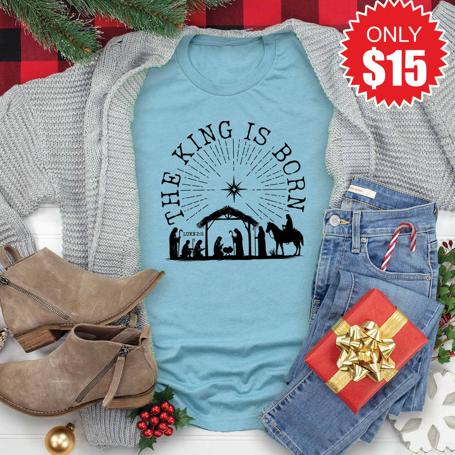 The King Is Born Tee - Heather Lagoon - 15 product image 1
