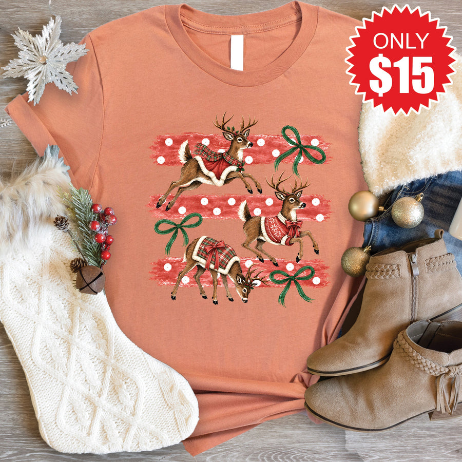 Reindeers Tee - Heather Terracotta - 15 product image 1