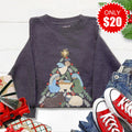 Embellished Nativity Tree Sweatshirt - Heather Charcoal - 20 product image 1