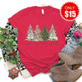 Merry & Bright Trees Tee - Heather Scarlet - 15 product image 1