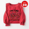 I'm Fine Sweatshirt - Heather Scarlet - 18 product image 1