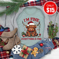 Everything is Fine Cow Tee - Heather Sage - 15 product image 1