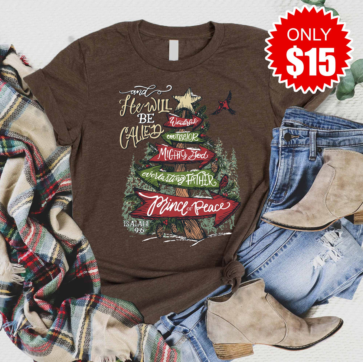 Isaiah 9:6 Tee - Heather Brown - 15 product image 1