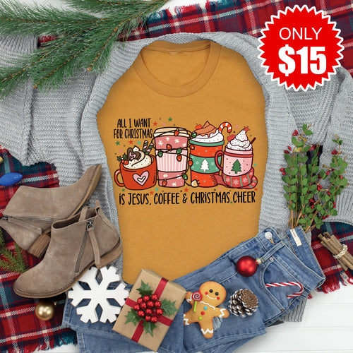 All I Want for Christmas Tee - Heather Toast - 15 product image 1