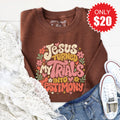 Trials Into Testimony Sweatshirt - Heather Brown - 20 product image 1