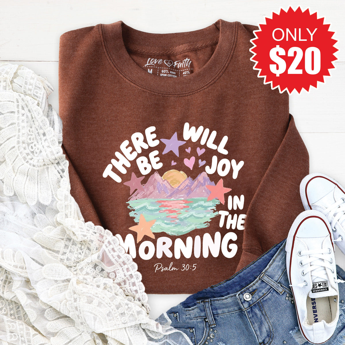 There Will Be Joy Sweatshirt - Heather Brown - 20 product image 1