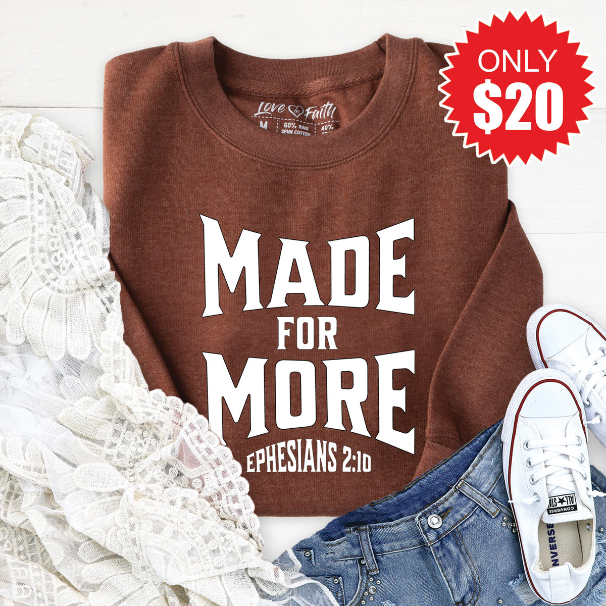 Made For More Sweatshirt - Heather Brown - 20 product image 1