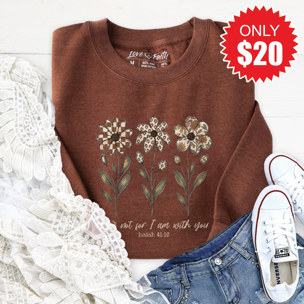 Fear Not Sweatshirt - Heather Brown - 20 product image 1