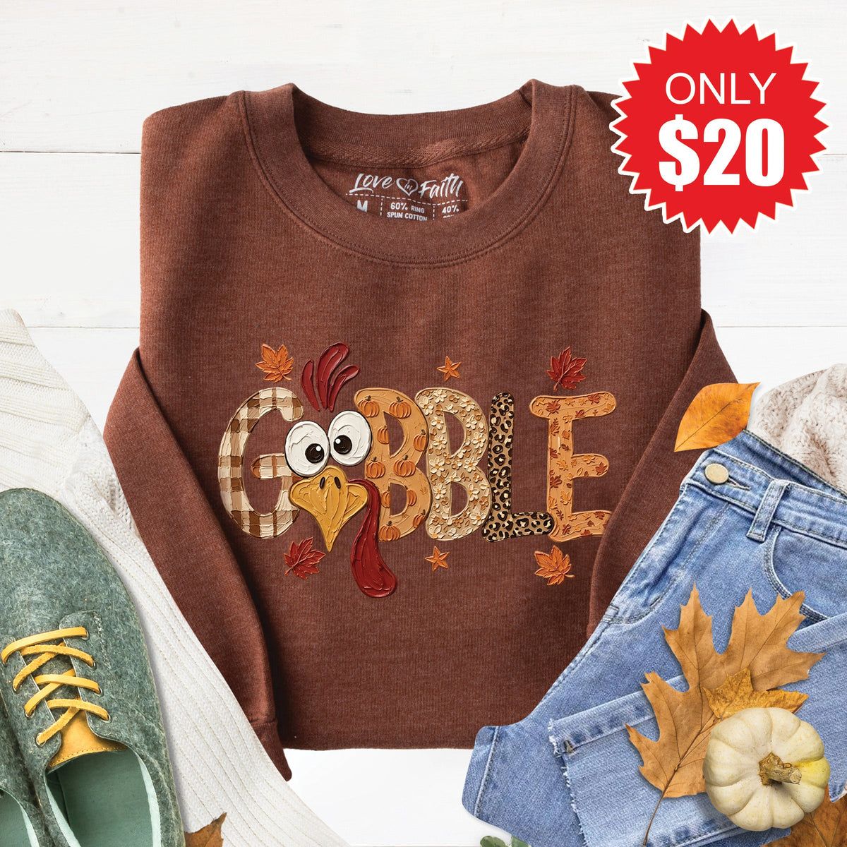 Gobble Sweatshirt - Heather Brown - 20 product image 1