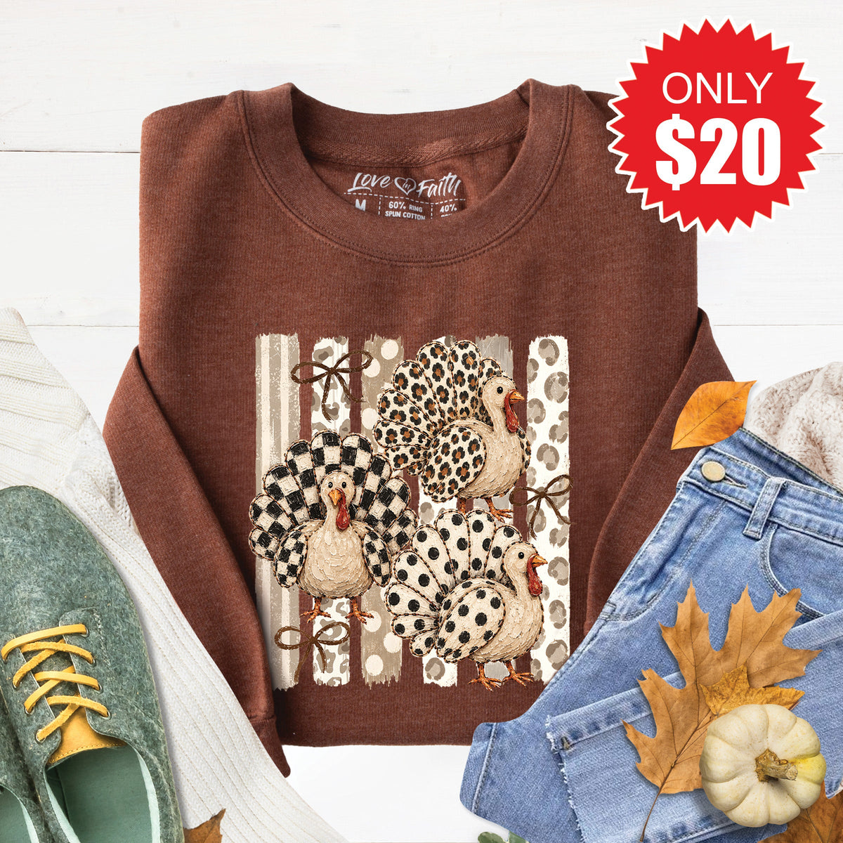 Turkey Sweatshirt - Heather Brown - 20 product image 1