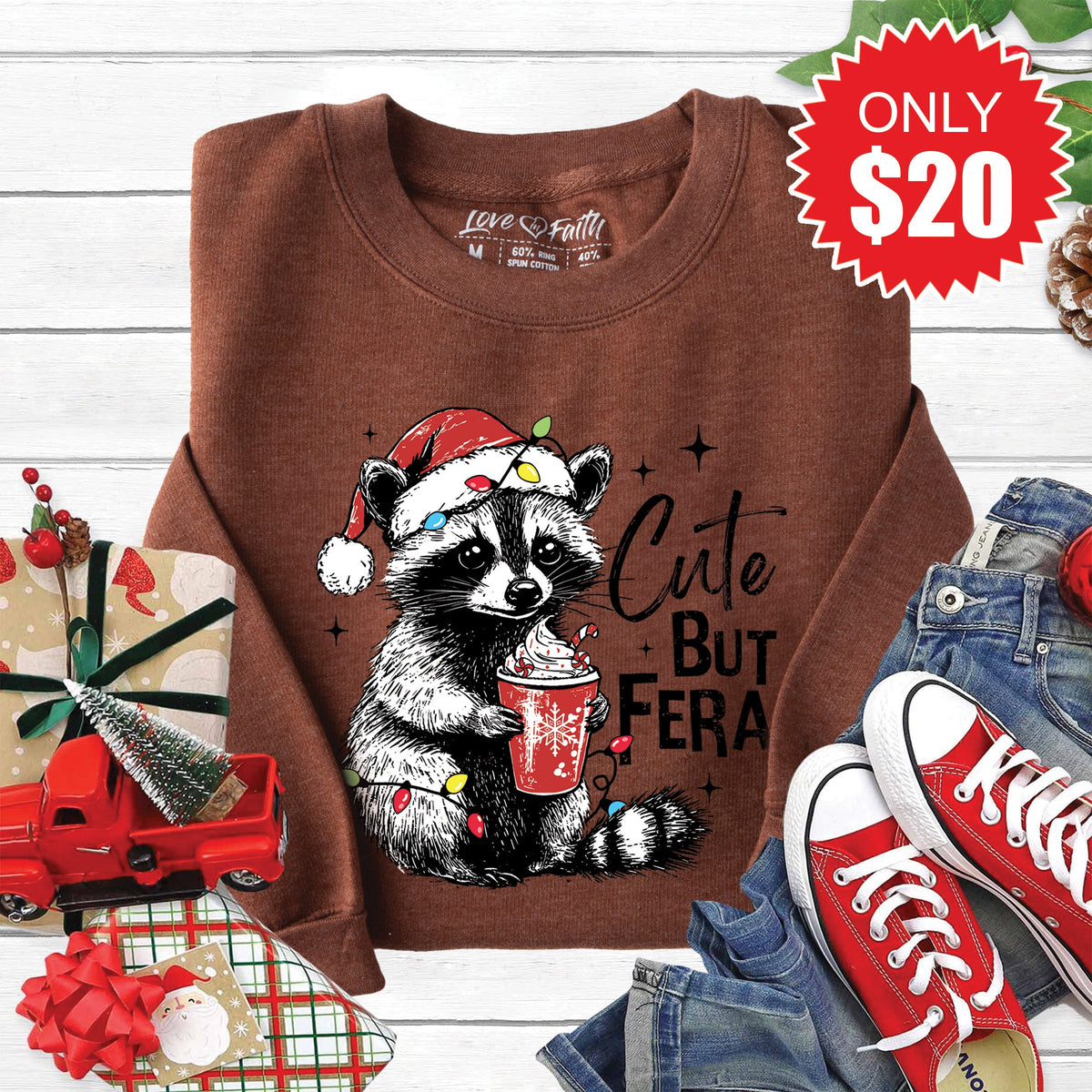 Cute But Feral Sweatshirt - Heather Brown - 20 product image 1