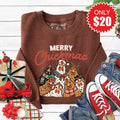 Merry Chickmas Sweatshirt - Heather Brown - 20 product image 1
