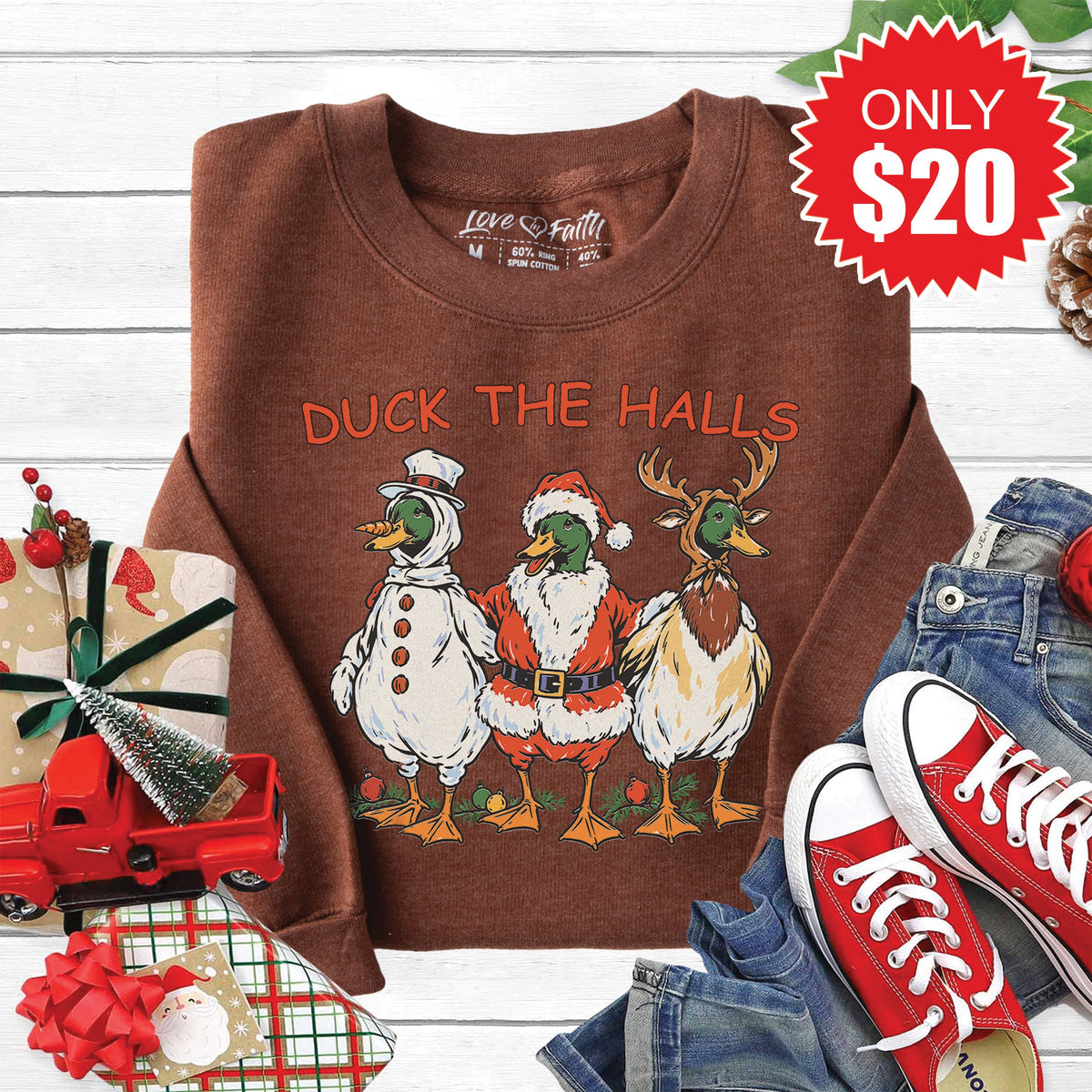 Duck The Halls Sweatshirt - Heather Brown - 20 product image 1