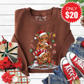 Christmas Cows Sweatshirt - Heather Brown - 20 product image 1