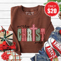 Merry Christmas Sweatshirt - Heather Brown - 20 product image 1