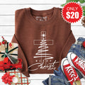Merry Christmas Sweatshirt - Heather Brown - 20 product image 1