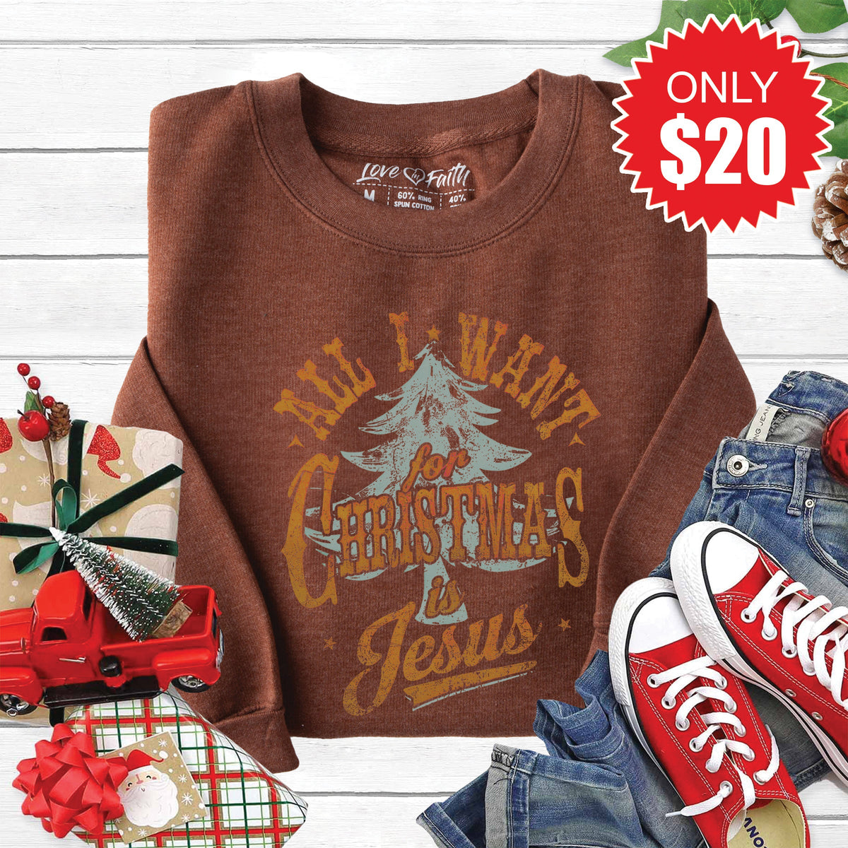 All I Want For Christmas Sweatshirt - Heather Brown - 20 product image 1