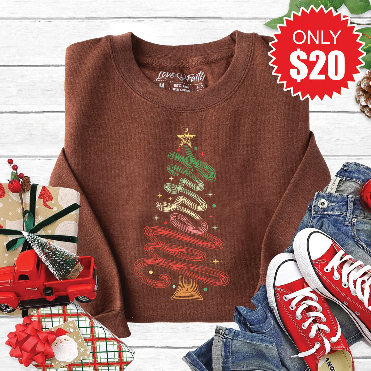 Merry Sweatshirt - Heather Brown - 20 product image 1