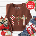 Christmas Crosses Sweatshirt - Heather Brown - 20 product image 1