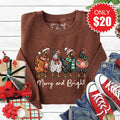 Merry and Bright Sweatshirt - Heather Brown - 20 product image 1