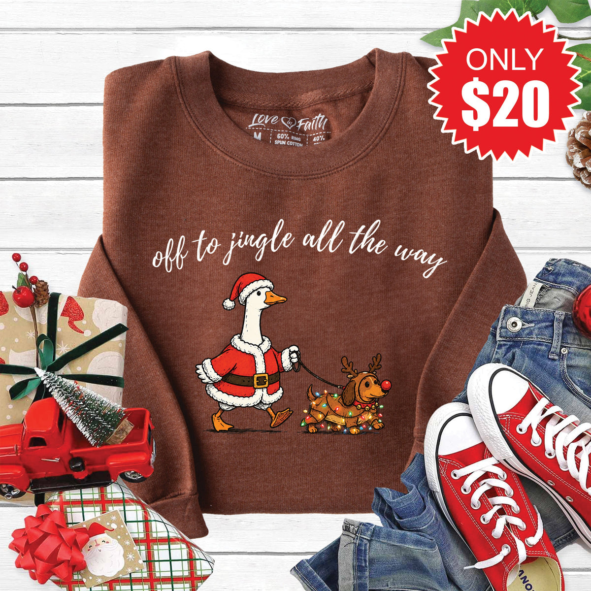 Jingle All The Way Sweatshirt - Heather Brown - 20 product image 1