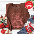 Let Us Adore Him Sweatshirt - Heather Brown - 20 product image 1