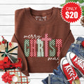 Merry Christmas Sweatshirt - Heather Brown - 20 product image 1