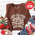 Joy To The World Sweatshirt - Heather Brown - 20 product image 1