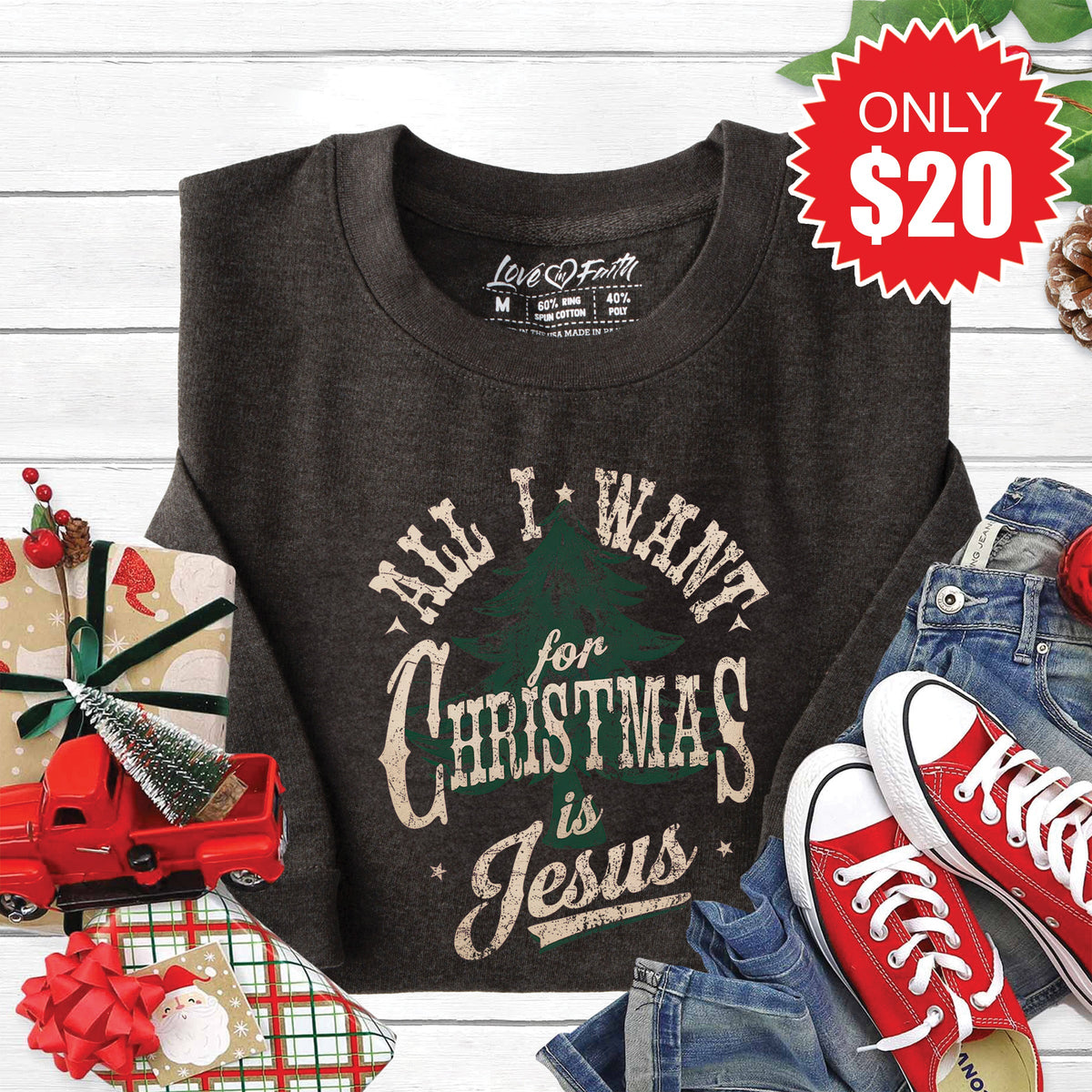 All I Want For Christmas Sweatshirt - Heather Charcoal - 20 product image 1