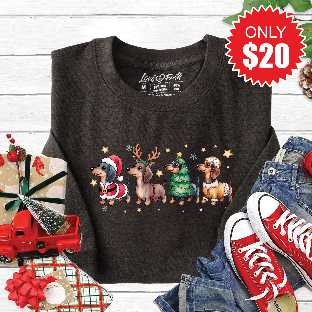 Dachshund Sweatshirt - Heather Charcoal - 20 product image 1