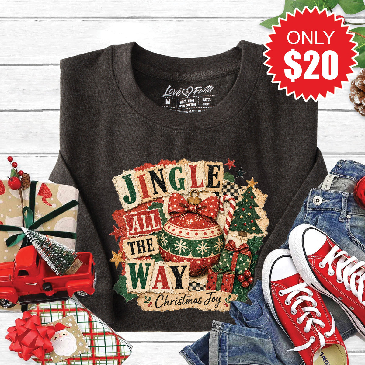 Jingle All The Way Sweatshirt - Heather Charcoal - 20 product image 1