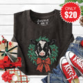 Christmas Cow Sweatshirt - Heather Charcoal - 20 product image 1