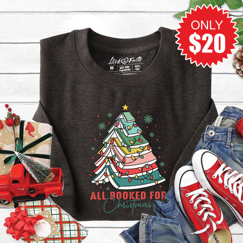 All Booked for Christmas Sweatshirt - Heather Charcoal - 20 product image 1