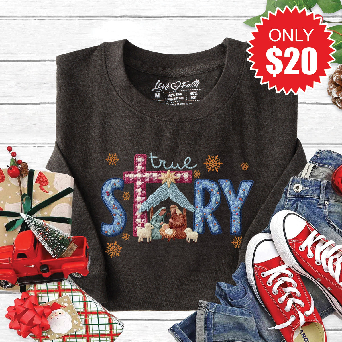 True Story Sweatshirt - Heather Charcoal - 20 product image 1