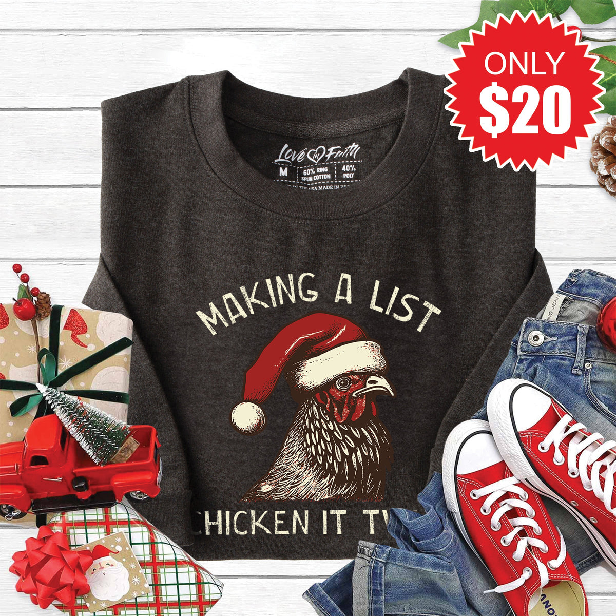 Chicken It Twice Sweatshirt - Heather Charcoal - 20 product image 1