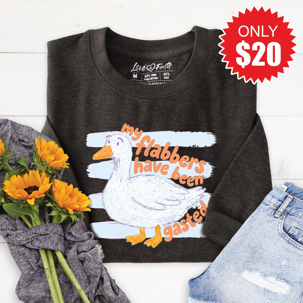 Flabbers Have Been Gasted Sweatshirt - Heather Charcoal - 20 product image 1