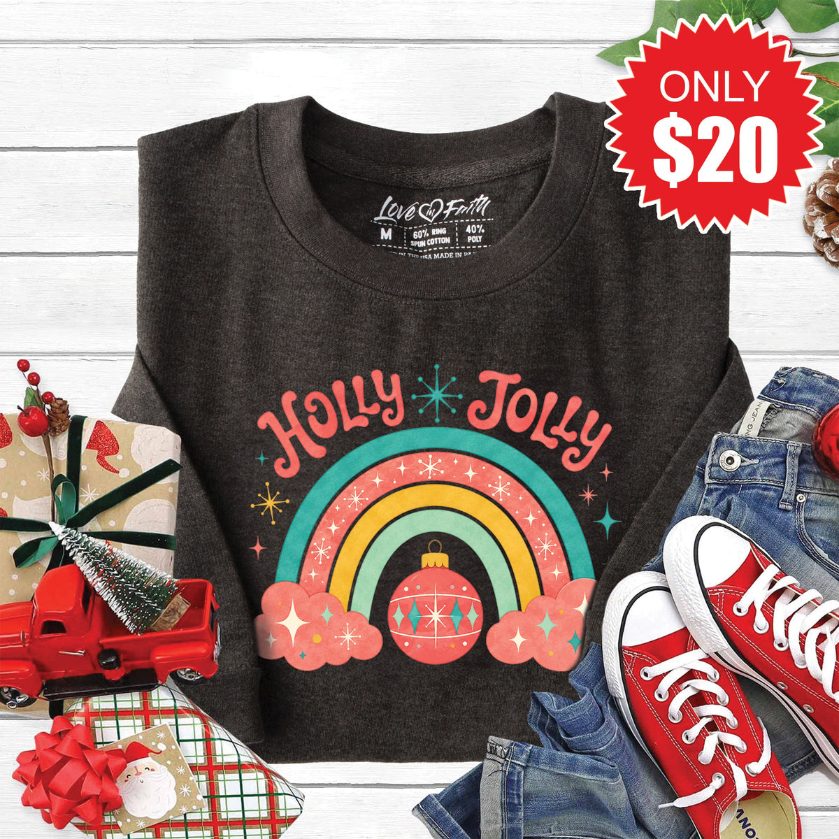 Holly Jolly Sweatshirt - Heather Charcoal - 20 product image 1