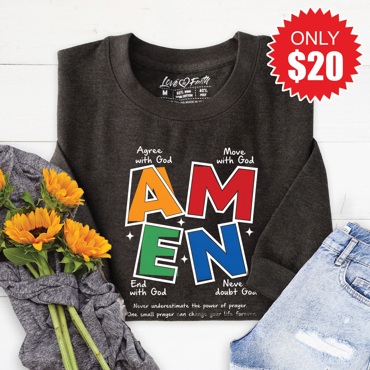 Amen Sweatshirt - Heather Charcoal - 20 product image 1