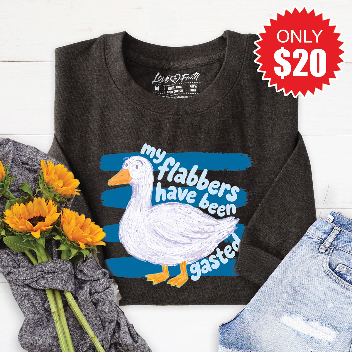 Flabbers Have Been Gasted Sweatshirt - Heather Charcoal - 20 product image 1