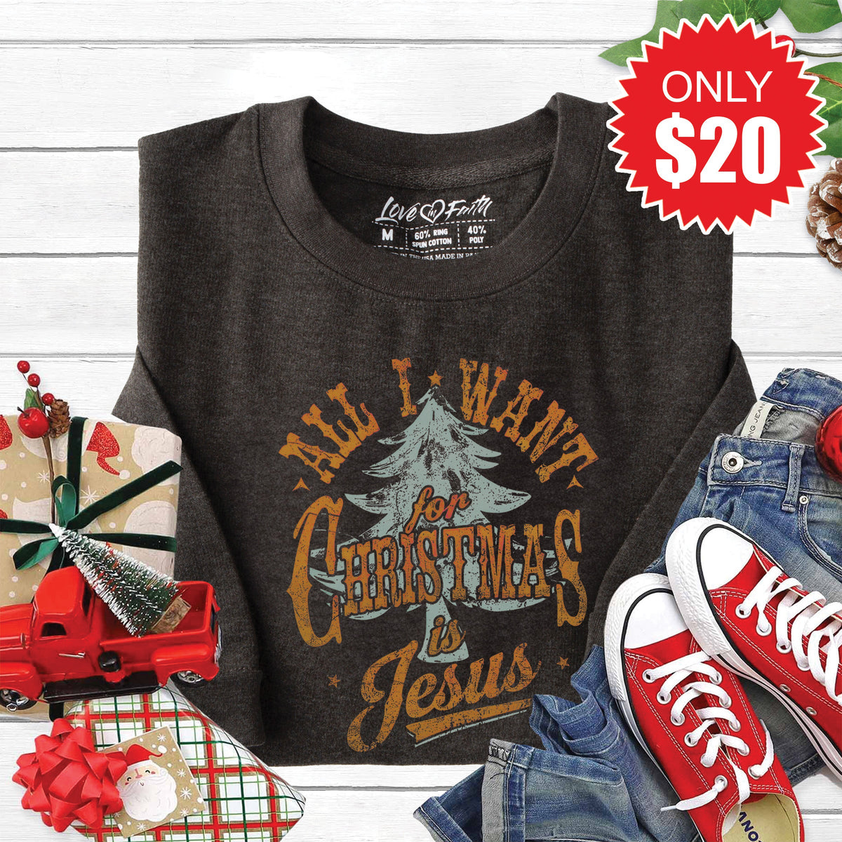All I Want For Christmas Sweatshirt - Heather Charcoal - 20 product image 1