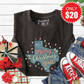 Texas Christmas Sweatshirt - Heather Charcoal - 20 product image 1