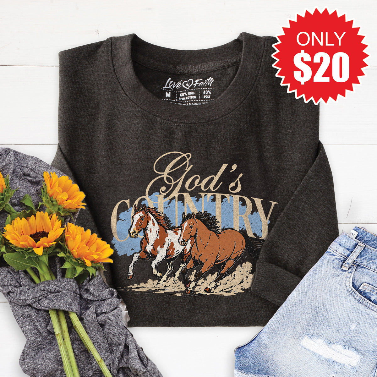 God's Country Sweatshirt - Heather Charcoal - 20 product image 1