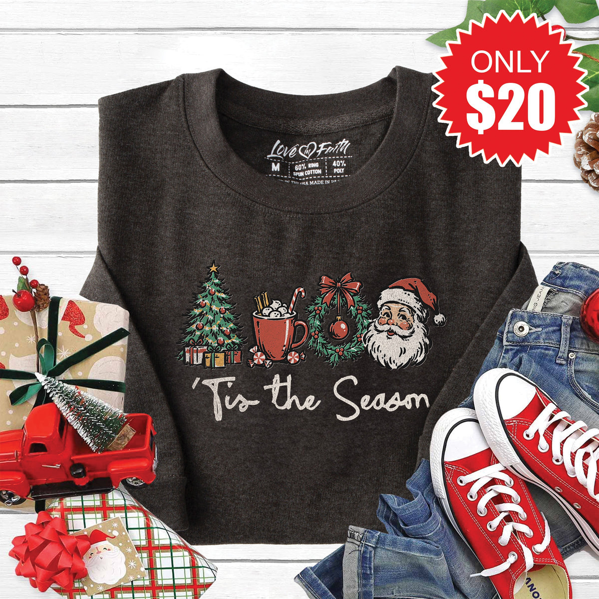 Tis The Season Sweatshirt - Heather Charcoal - 20 product image 1