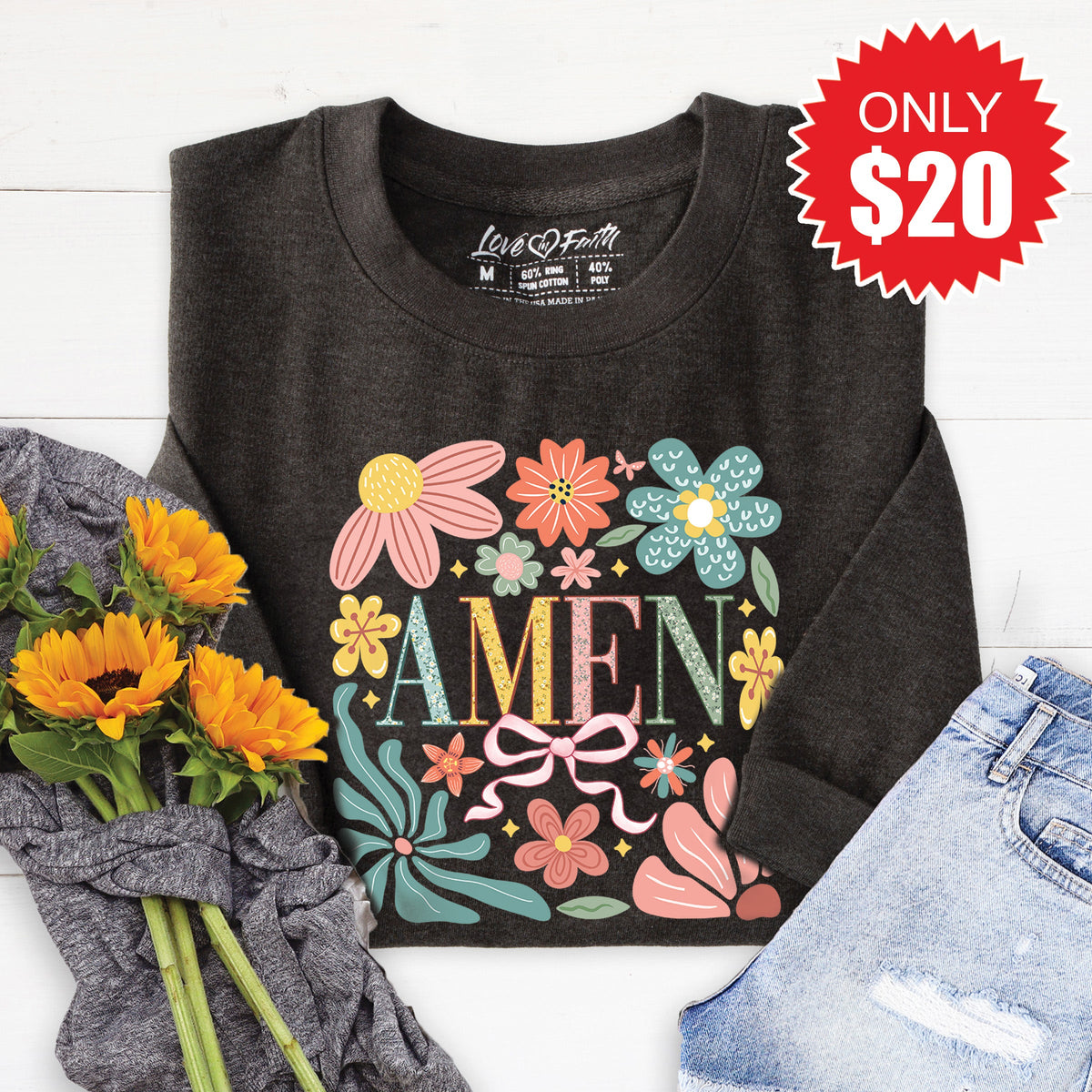 Amen Sweatshirt - Heather Charcoal - 20 product image 1