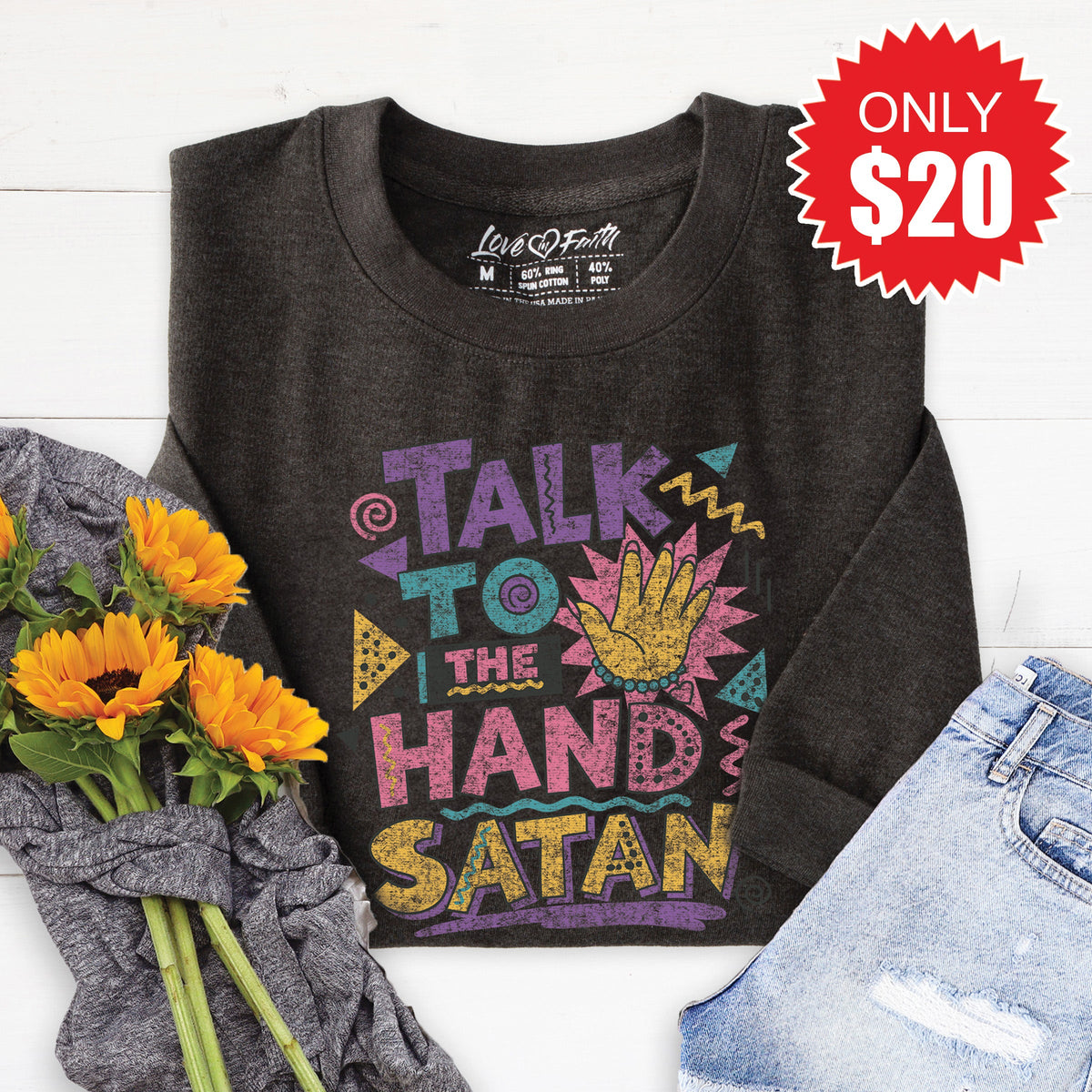 Talk to the Hand Sweatshirt - Heather Charcoal - 20 product image 1