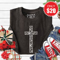 Christmas Cross Sweatshirt - Heather Charcoal - 20 product image 1