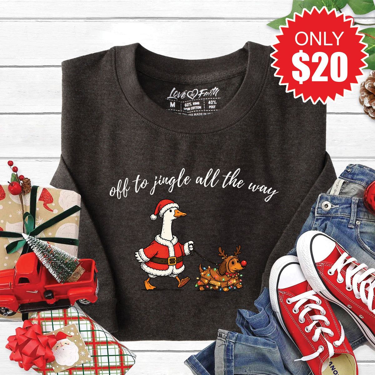 Jingle All The Way Sweatshirt - Heather Charcoal - 20 product image 1