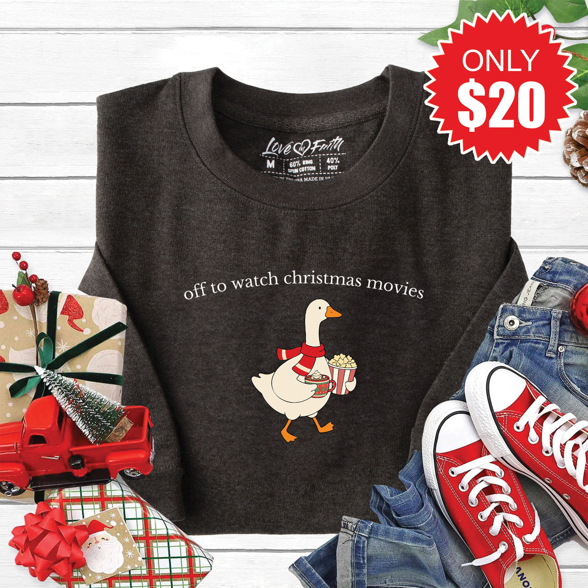 Christmas Movies Sweatshirt - Heather Charcoal - 20 product image 1